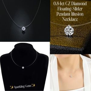 0.84ct Diamond Floating Pendant Illusion Necklace